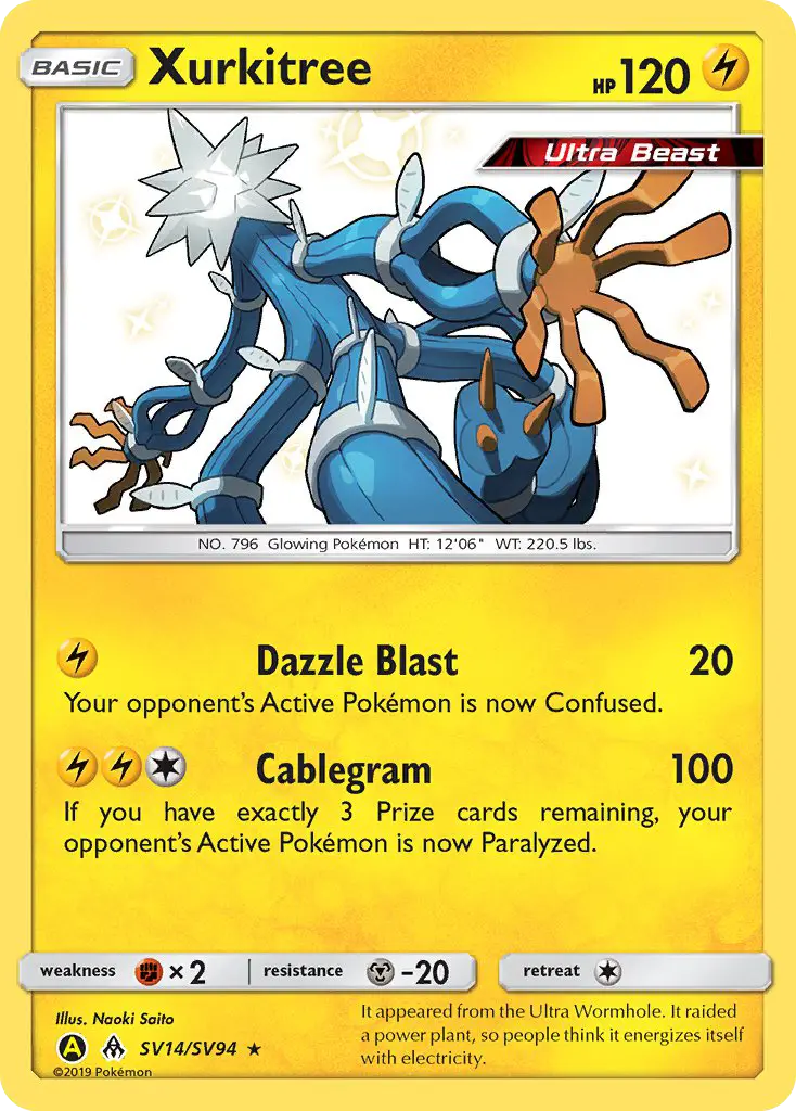 Xurkitree SV14 Hidden Fates Shiny Vault Pokesingles