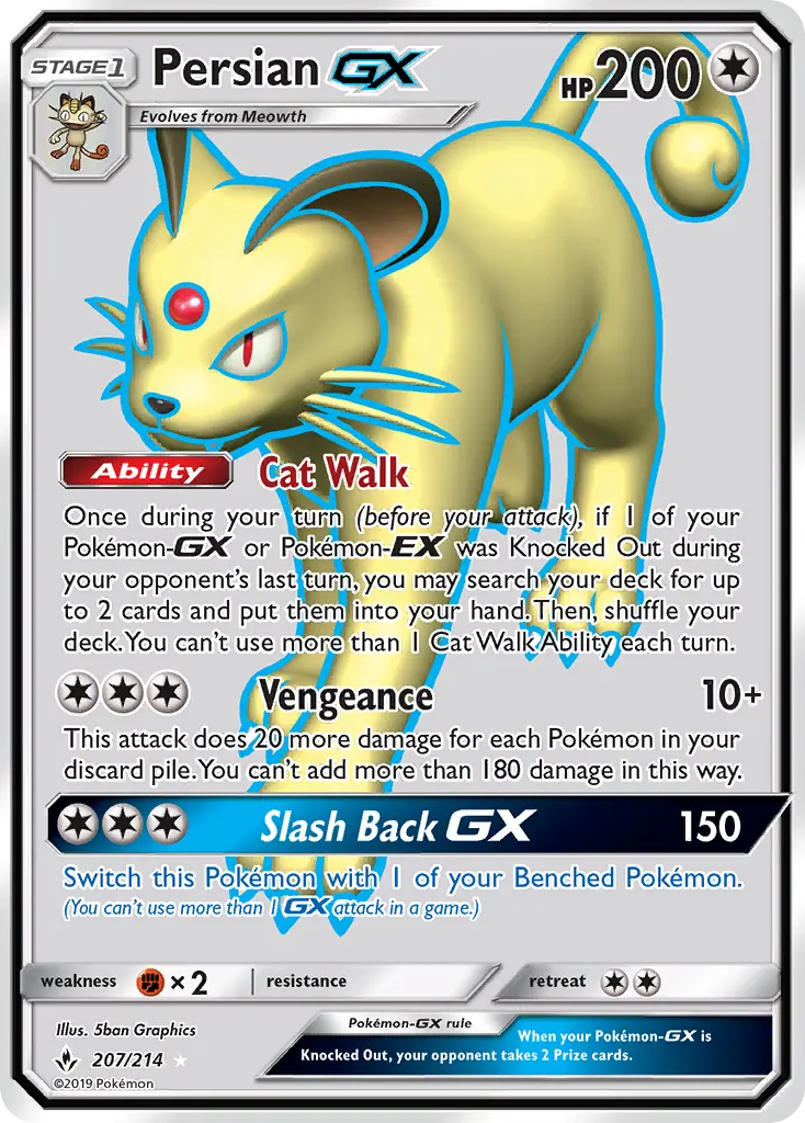 Persian GX 207 Unbroken Bonds Pokesingles