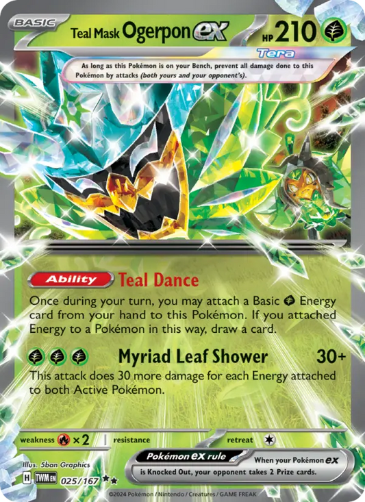 Teal Mask Ogerpon ex 25 Twilight Masquerade Pokesingles