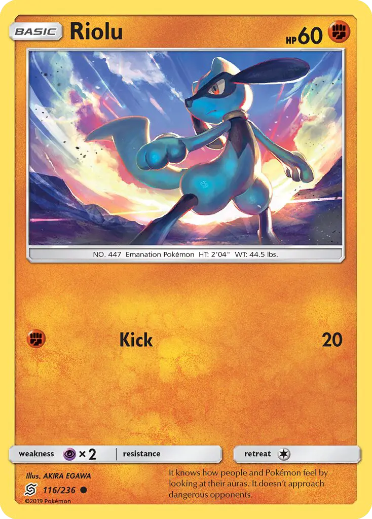 Riolu 116 Unified Minds Pokesingles