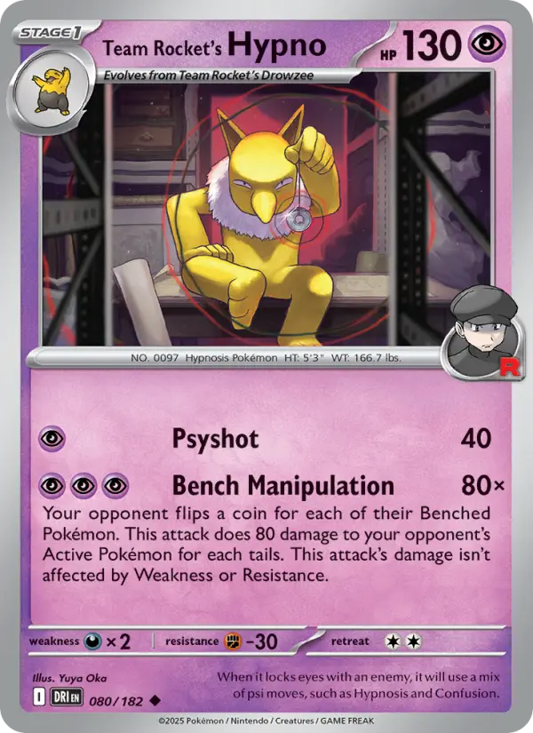 Team Rocket's Hypno 80 Destined Rivals Pokesingles