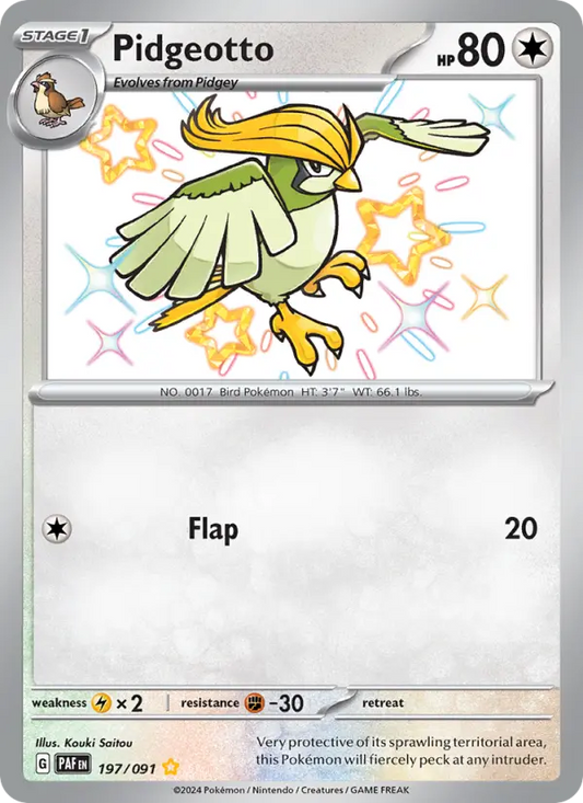 Pidgeotto 197 Paldean Fates Pokesingles