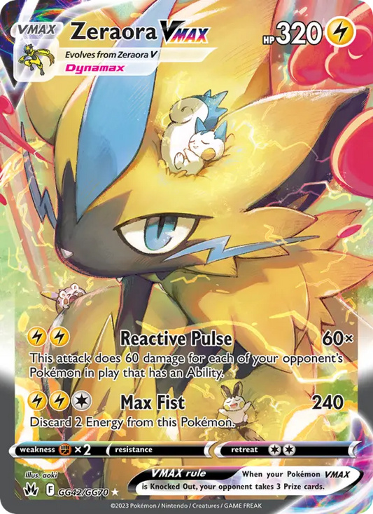 Zeraora VMAX GG42 Crown Zenith Pokesingles