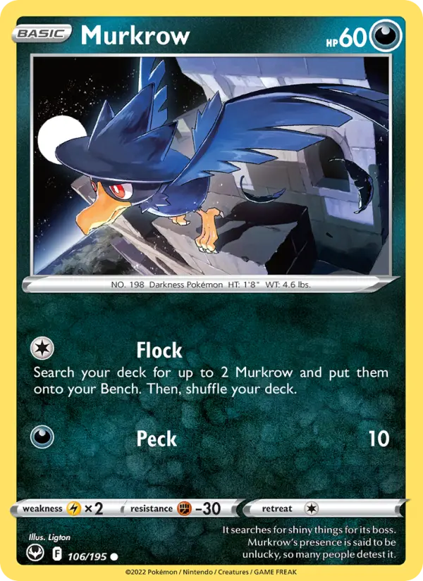 Murkrow 106 Silver Tempest Pokesingles