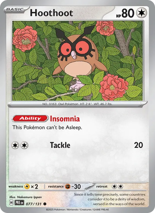 Hoothoot 77 Prismatic Evolutions Pokesingles