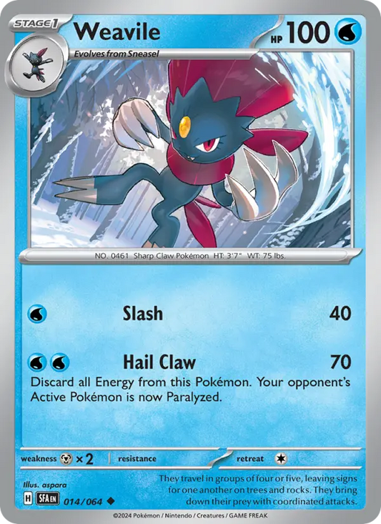 Weavile 14 Shrouded Fable Pokesingles