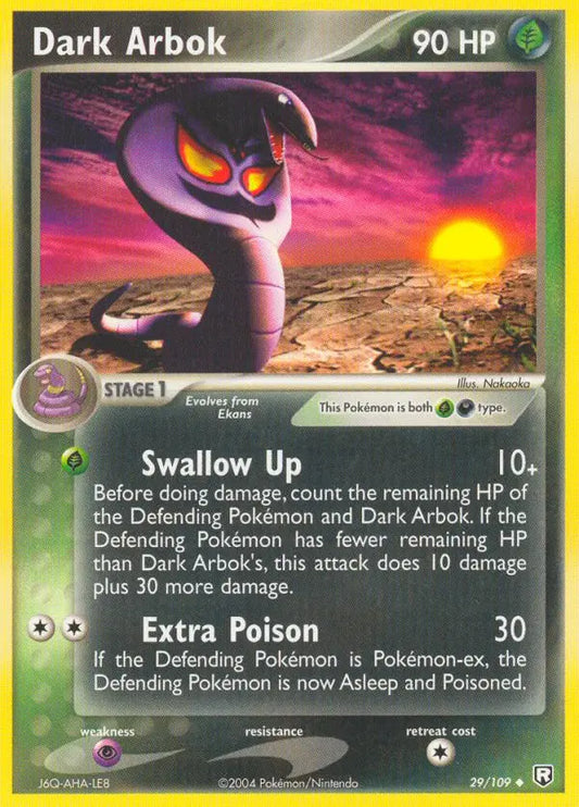 Dark Arbok 29 Team Rocket Returns Pokesingles