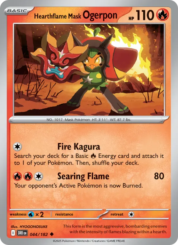 Hearthflame Mask Ogerpon 44 Destined Rivals Pokesingles