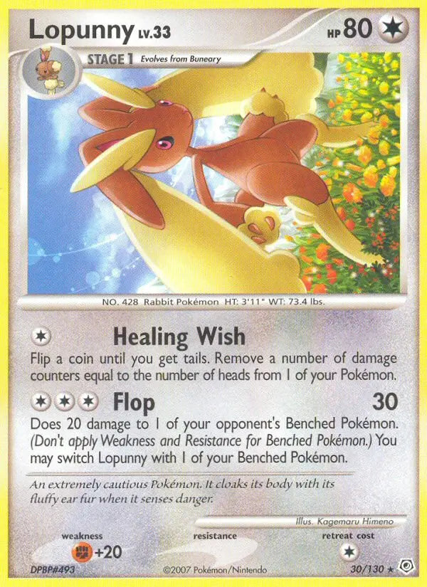 Lopunny 30 Diamond & Pearl Pokesingles