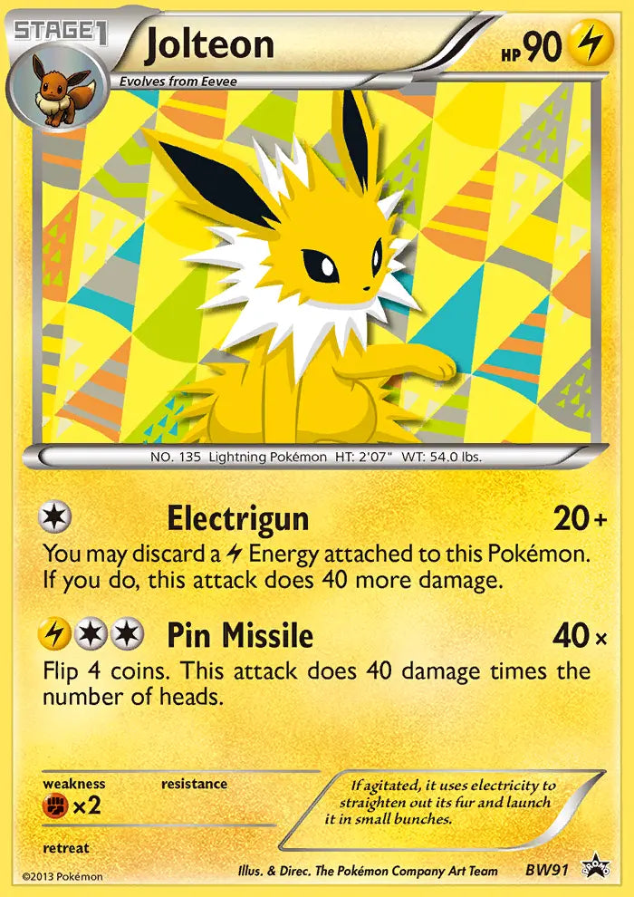 Jolteon BW91 BW Black Star Promos Pokesingles