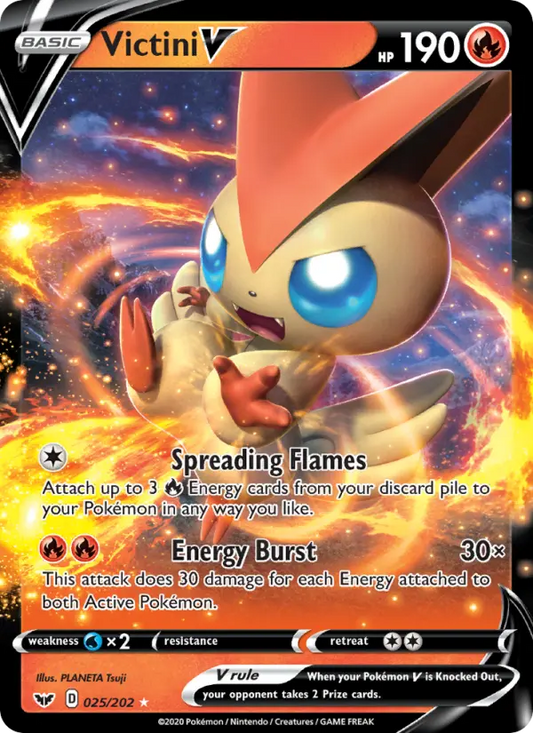 Victini V 25 Sword & Shield Pokesingles