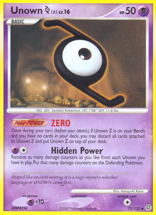 Unown Z 72 Secret Wonders Pokesingles