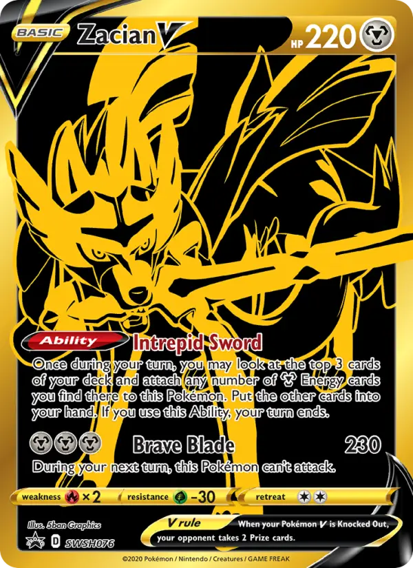 Zacian V SWSH076 SWSH Black Star Promos Pokesingles