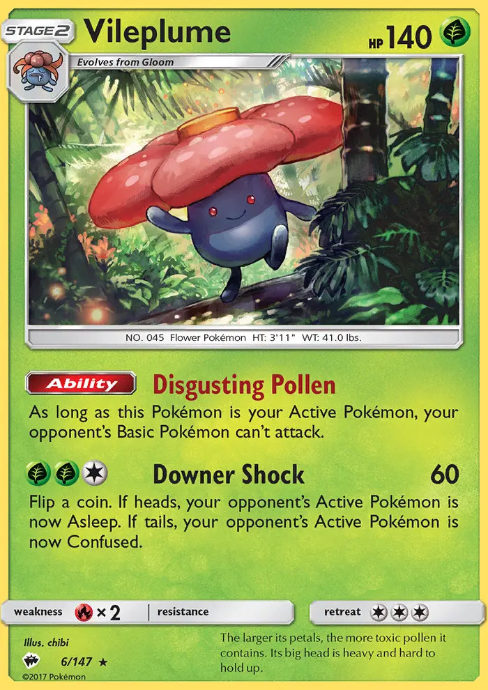 Vileplume 6 Burning Shadows Pokesingles
