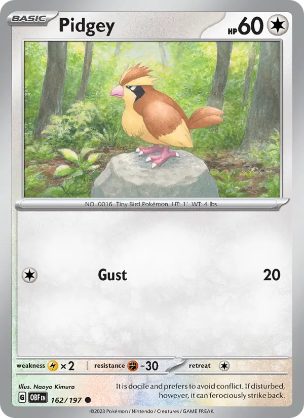 Pidgey 162 Obsidian Flames Pokesingles