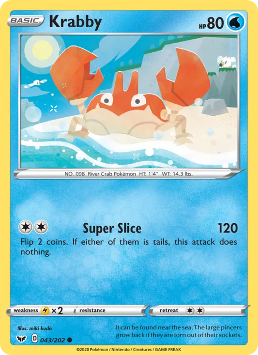Krabby 43 Sword & Shield Pokesingles