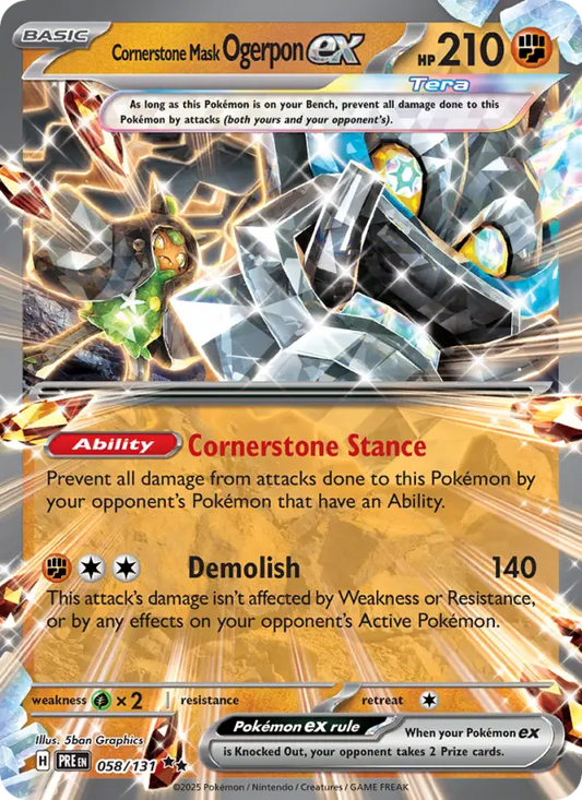 Cornerstone Mask Ogerpon ex 58 Prismatic Evolutions Pokesingles