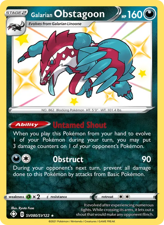 Galarian Obstagoon SV080 Shining Fates Pokesingles