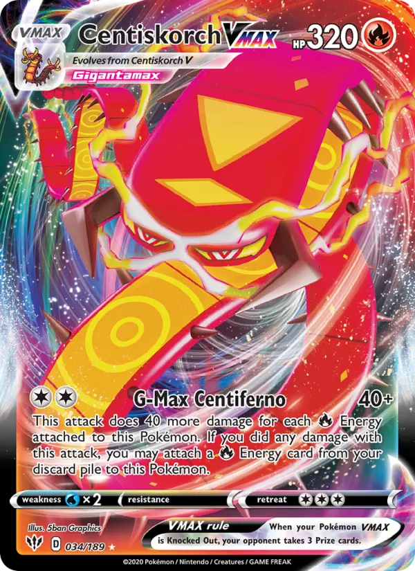 Centiskorch VMAX 34 Darkness Ablaze Pokesingles