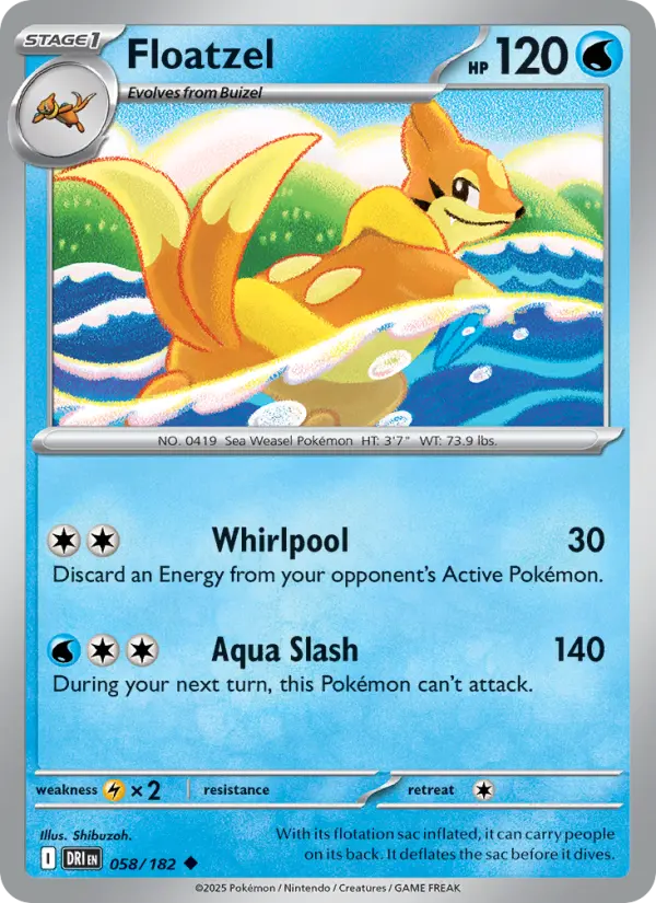 Floatzel 58 Destined Rivals Pokesingles