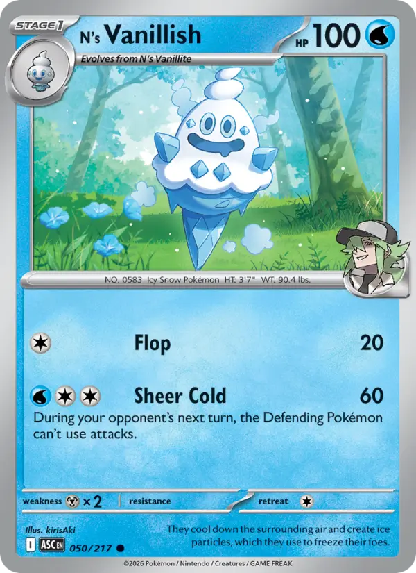 N's Vanillish 50 Ascended Heroes Pokesingles