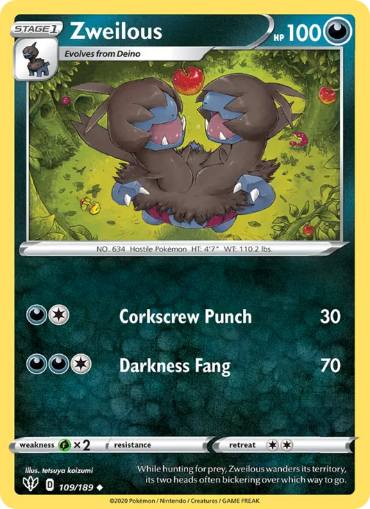 Zweilous 109 Darkness Ablaze Pokesingles