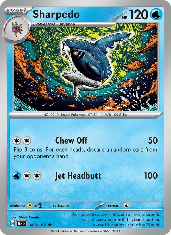 Sharpedo 43 Temporal Forces Pokesingles