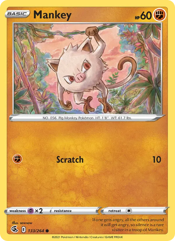 Mankey 133 Fusion Strike Pokesingles