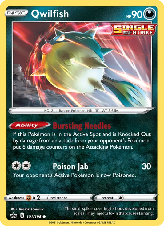 Qwilfish 101 Chilling Reign Pokesingles
