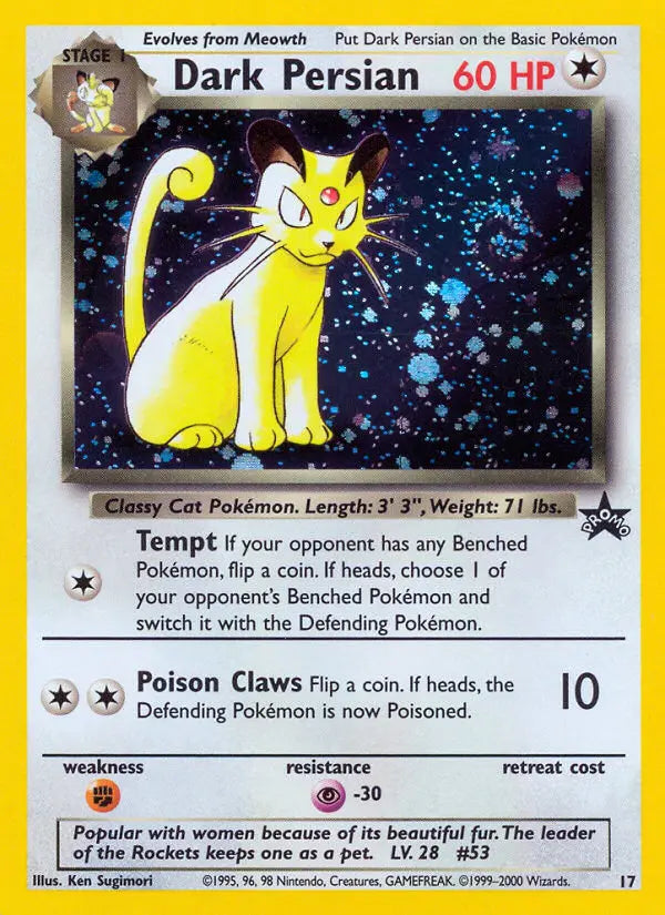 Dark Persian 17 Wizards Black Star Promos Pokesingles