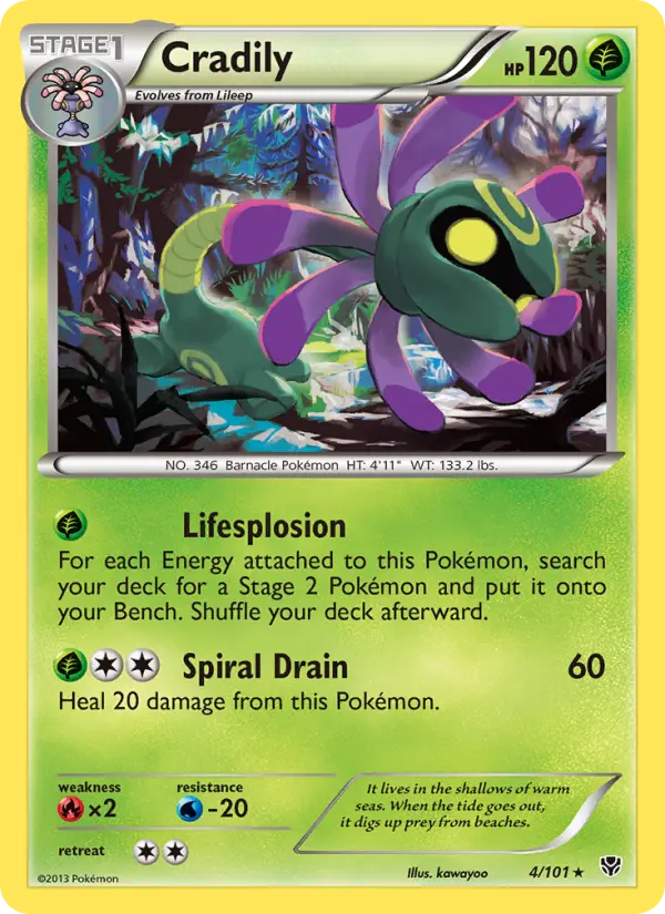 Cradily 4 Plasma Blast Pokesingles
