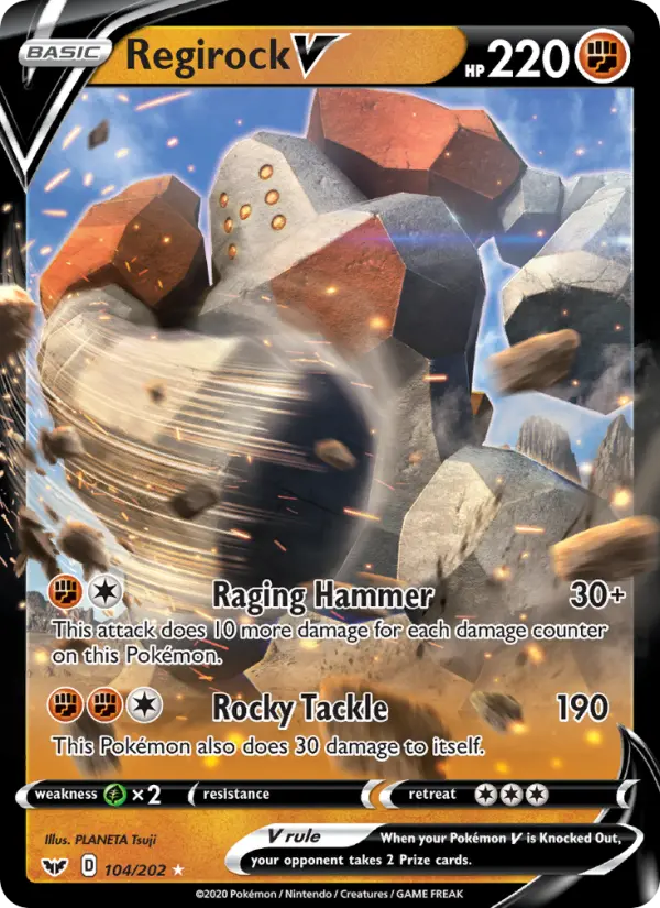 Regirock V 104 Sword & Shield Pokesingles