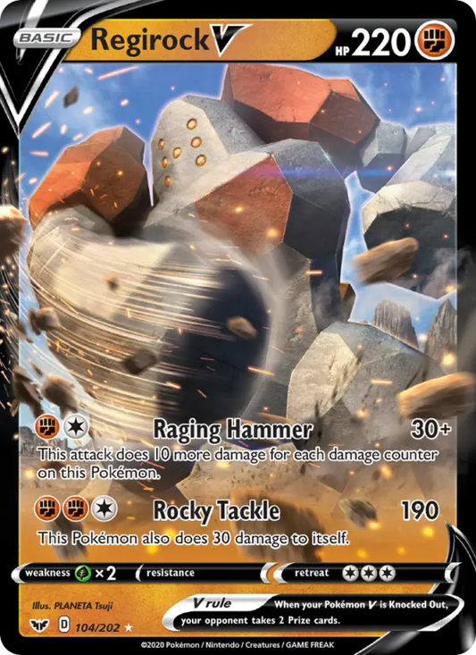 Regirock V 104 Sword & Shield Pokesingles