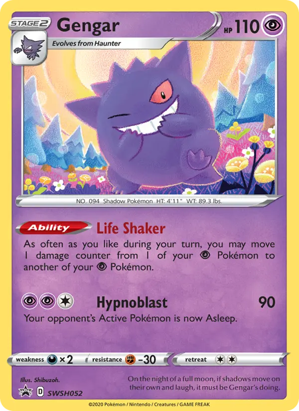 Gengar SWSH052 SWSH Black Star Promos Pokesingles