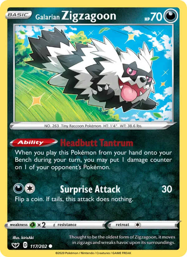 Galarian Zigzagoon 117 Sword & Shield Pokesingles