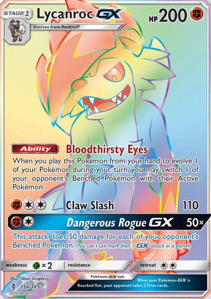 Lycanroc GX 156 Guardians Rising Pokesingles