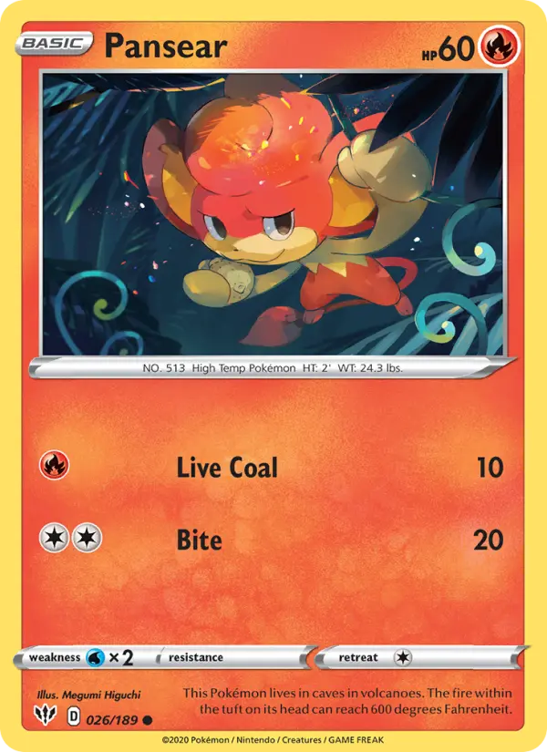Pansear 26 Darkness Ablaze Pokesingles