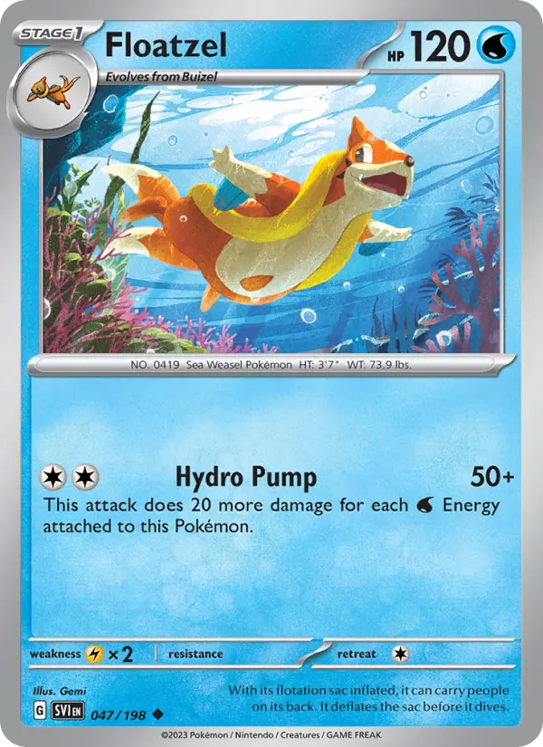 Floatzel 47 Scarlet & Violet Pokesingles