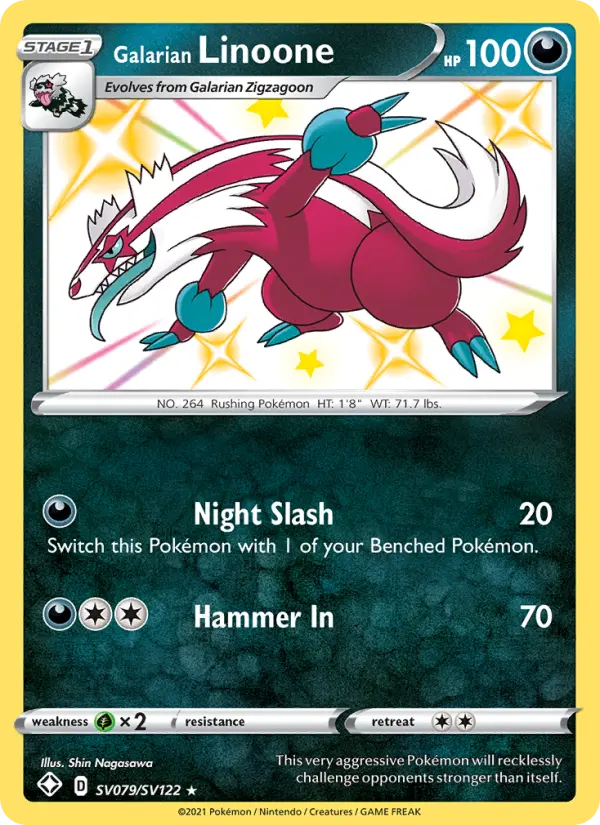 Galarian Linoone SV079 Shining Fates Pokesingles