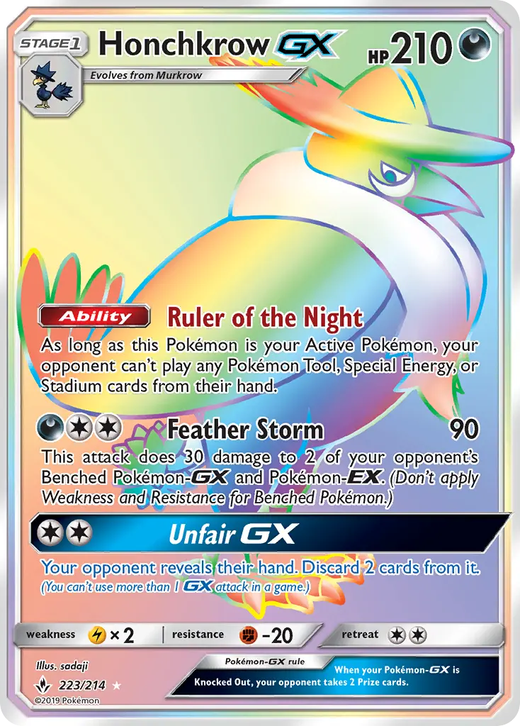 Honchkrow GX 223 Unbroken Bonds Pokesingles