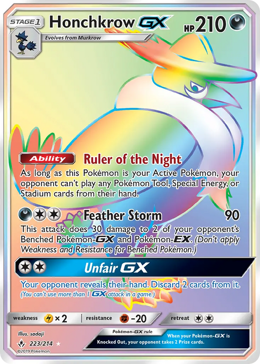 Honchkrow GX 223 Unbroken Bonds Pokesingles