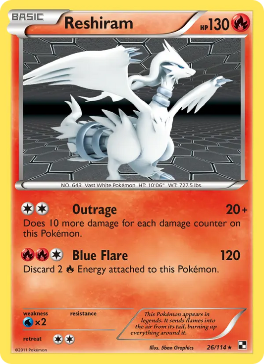 Reshiram 26 Black & White Pokesingles