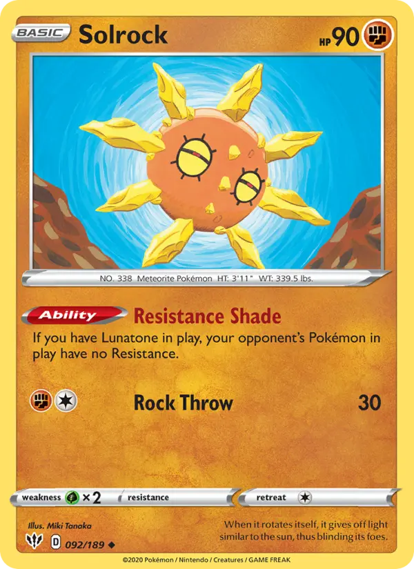 Solrock 92 Darkness Ablaze Pokesingles