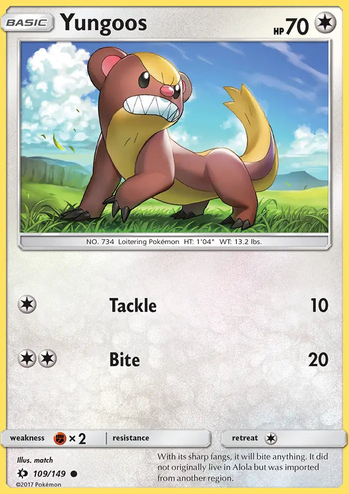 Yungoos 109 Sun & Moon Pokesingles