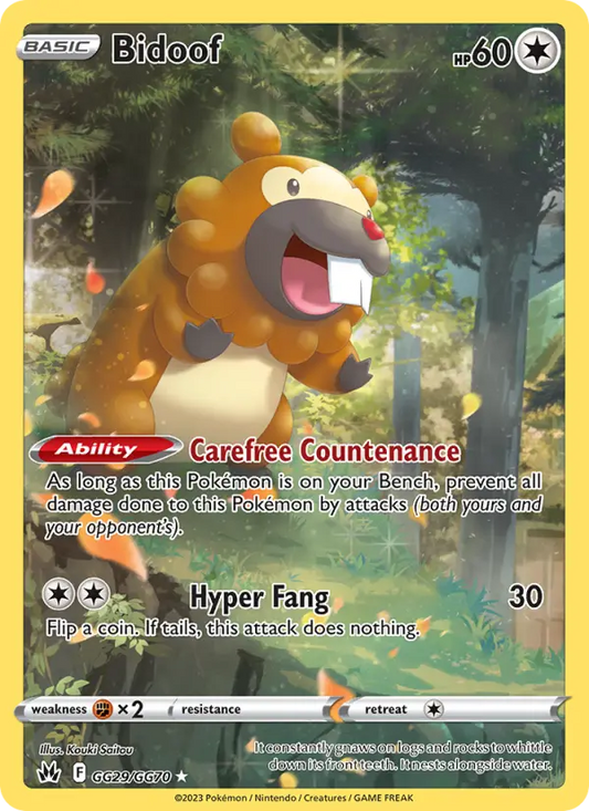 Bidoof GG29 Crown Zenith Pokesingles