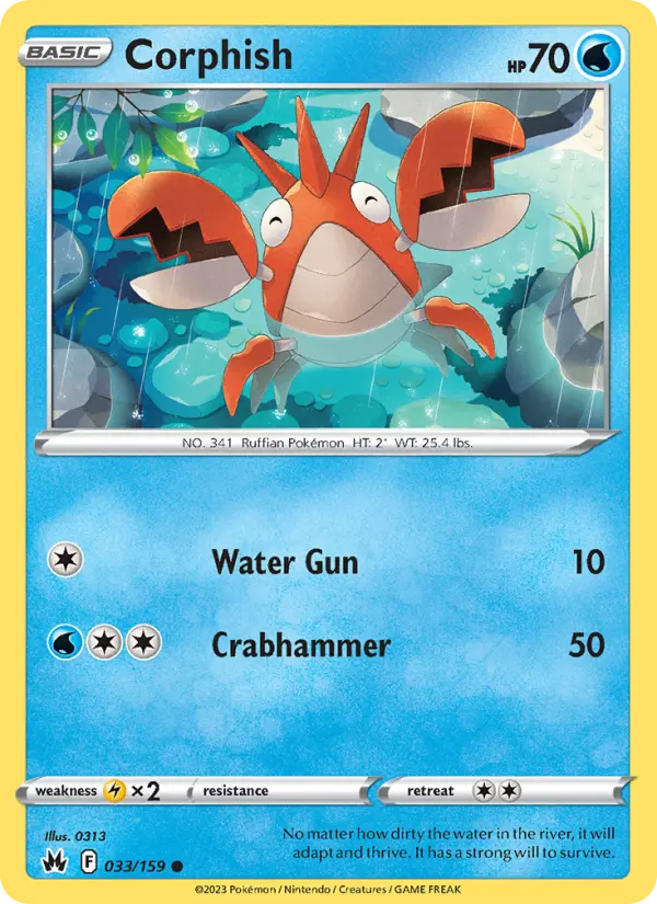 Corphish 33 Crown Zenith Pokesingles
