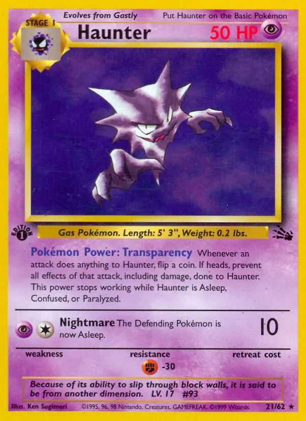 Haunter 21 Fossil Pokesingles