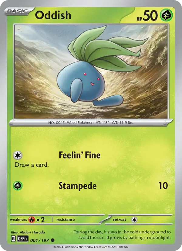 Oddish 1 Obsidian Flames Pokesingles