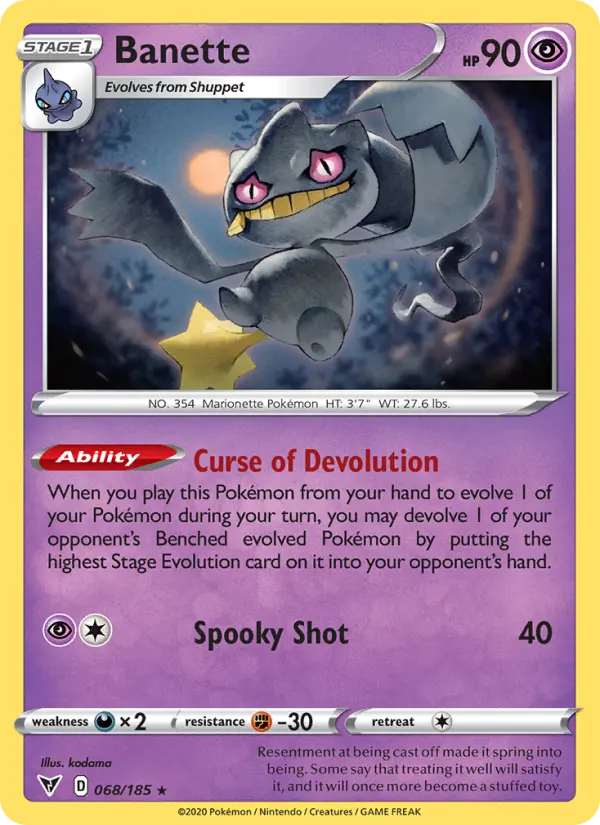 Banette 68 Vivid Voltage Pokesingles