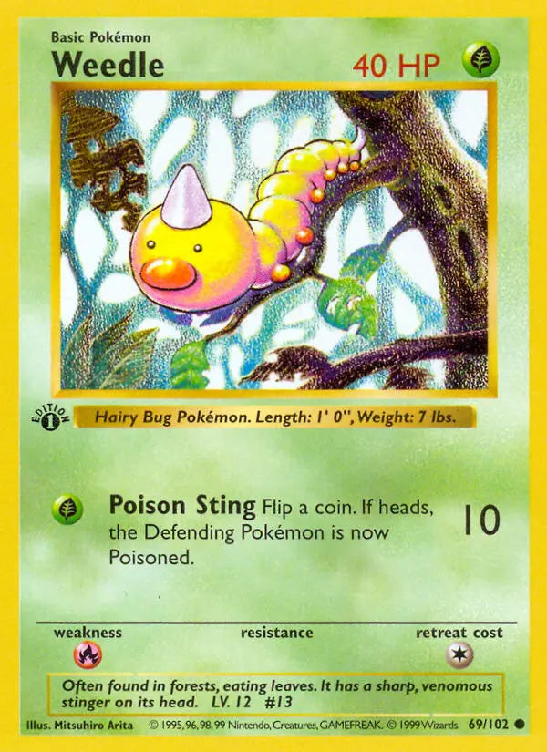 Weedle 69 Base Set Pokesingles